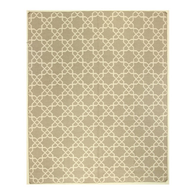 Flatweave Wool and Cotton Geometric Indoor Rug