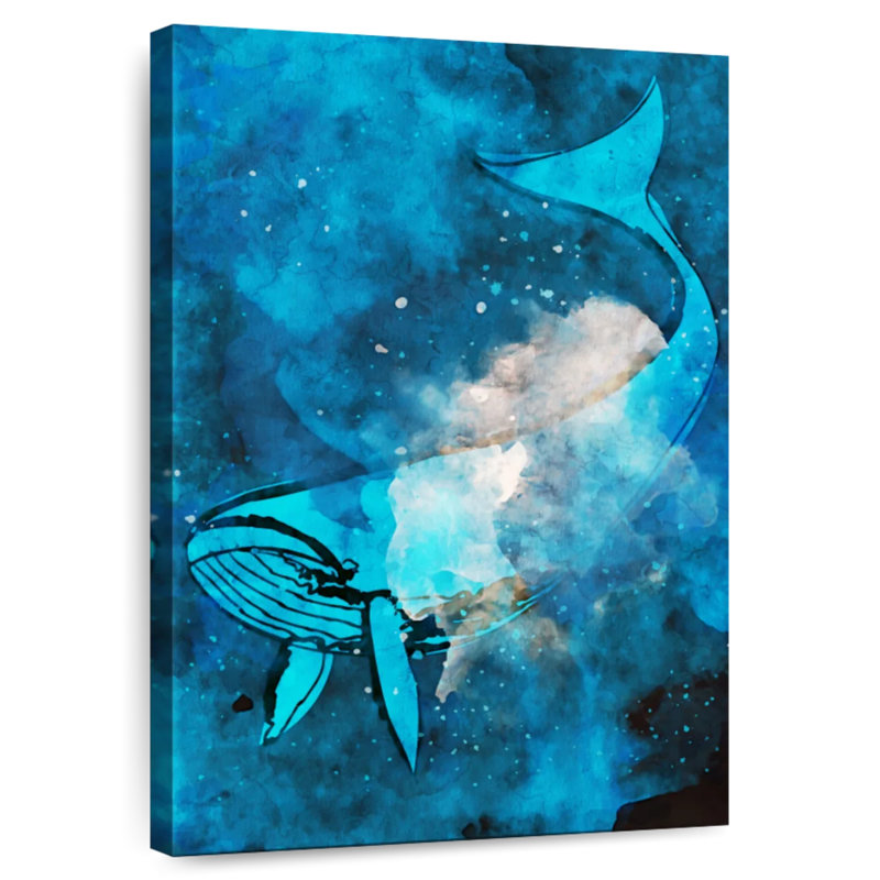 Brampt Whale In Blue, 36" H x 24" W
