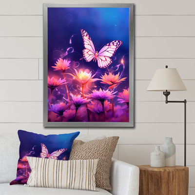 Magnifique coucher de soleil papillon rose I