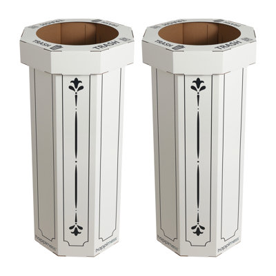 Fleur 25-Gallon Traditional Classic Disposable Corrugated Cardboard Event Trash Can and Recycling Bin
