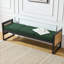 Banc rembourré 56,7 po avec accoudoirs décoratifs en rotin PE Boucle-615471330