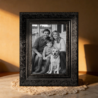 Black 3 PCS Ornate Picture Frame for 8" x 10" Photos and Wedding Photo Display