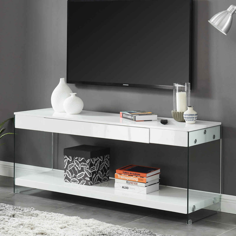 Meuble télé Kurran, Blanc, L 70 po