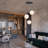 Aria 3-Light Matte Black Modern Globe Chandelier for Entryways with White Art Glass Shades-2137179178