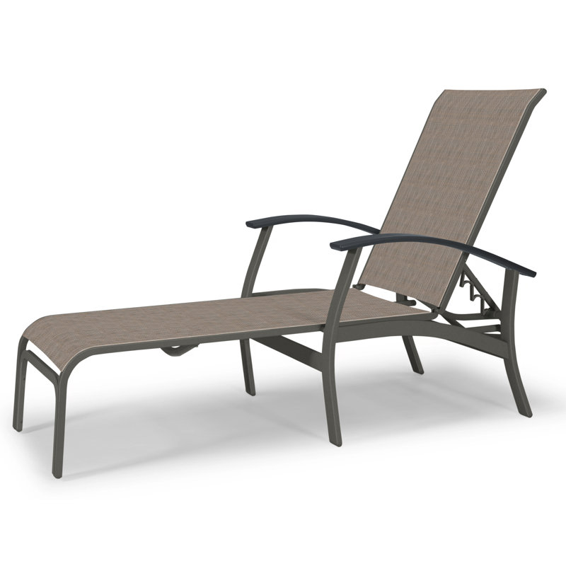 Chaise longue inclinable Askar, Graphite classique P30, Graphite texturé, Tweed Sunbrella® brun