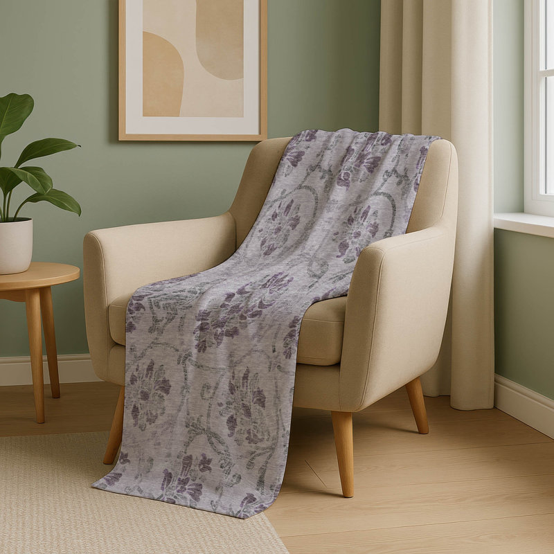 Jeté floral Sherpa ASB762 Addison, Lavande