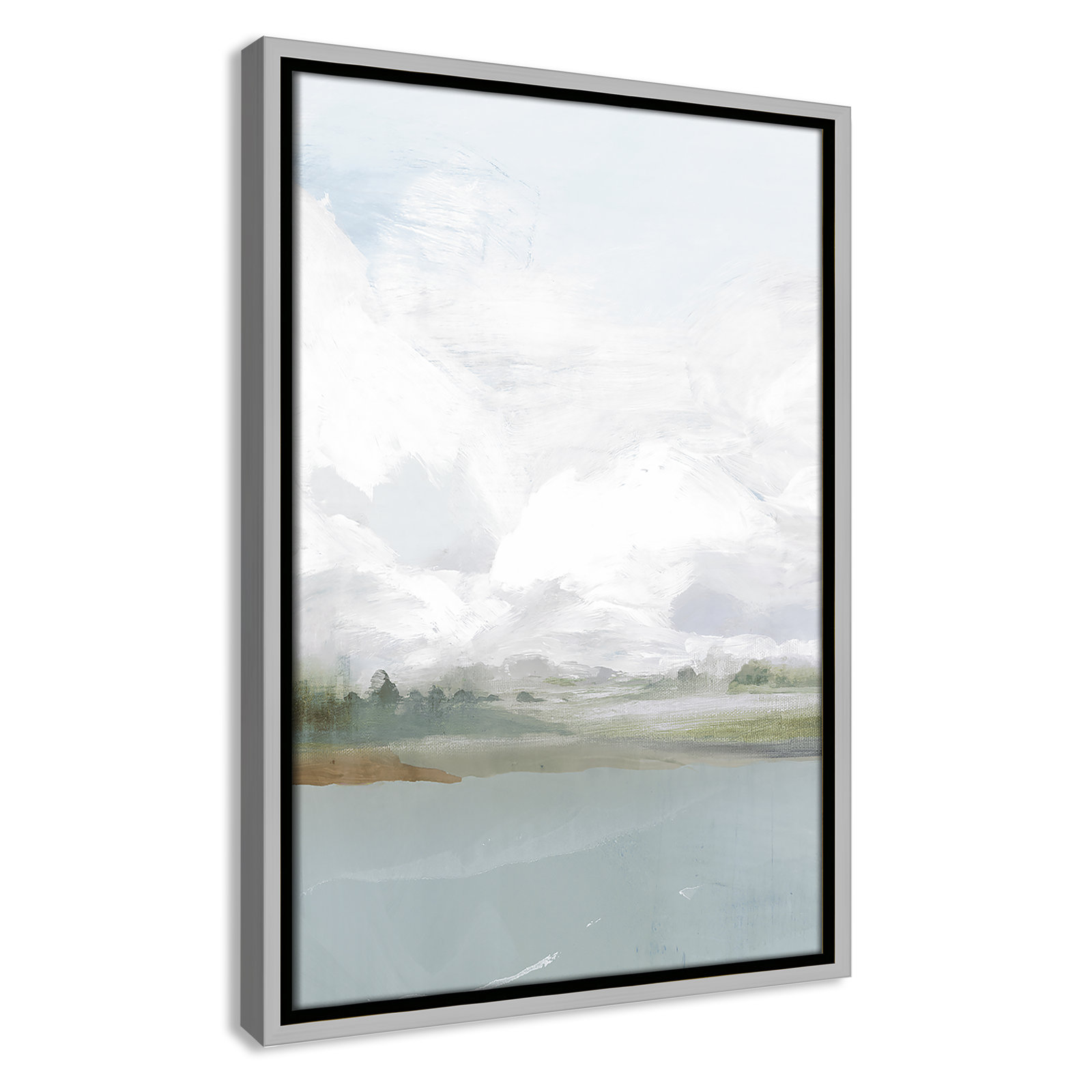 All Shore Painting, 19.5" H x 13.5" W, Silver