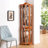Curio Cabinet Lighted Glass Display Curio Cabinet W/Tempered Glass Doors And Shelves, Crown Corner Cabinet With Bulb-125465678