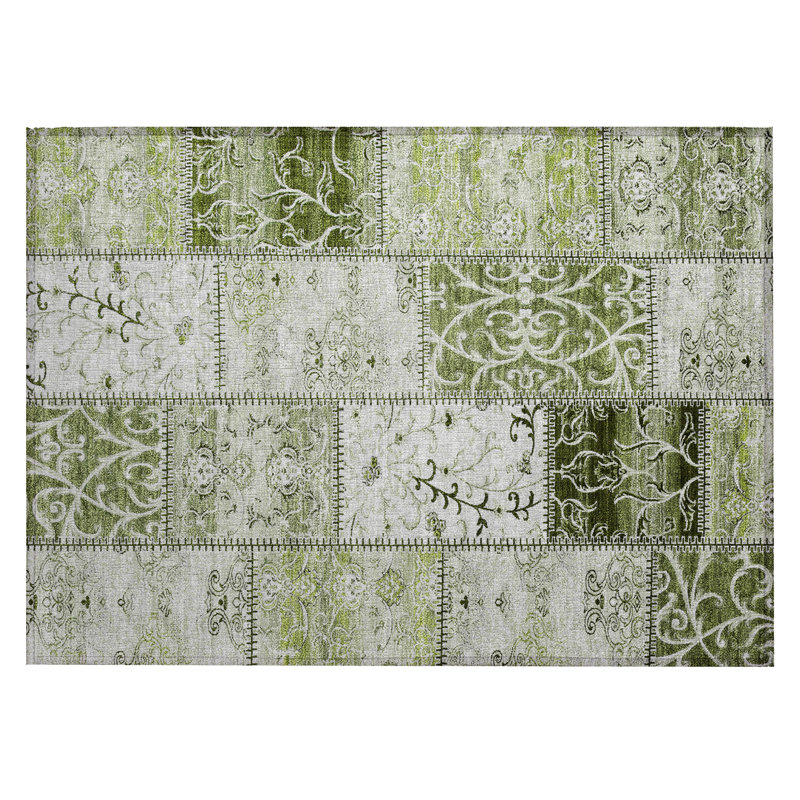 Floral Indoor / Outdoor Rug, Rectangle 1'8" x 2'6"