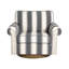 Fauteuil pivotant rembourré avec accoudoirs roulés et garniture cloutée-133953215