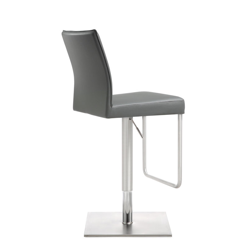 Bendale Swivel Upholstered Adjustable Height Counter Stool with Metal Frame, Gray