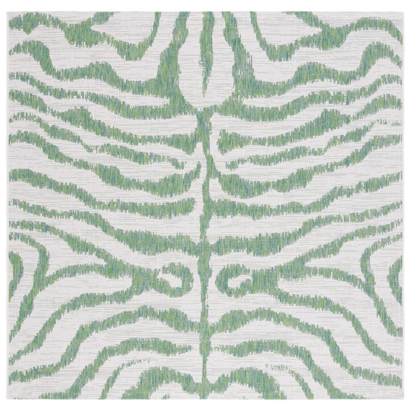 Tiltonsville Performance Animal Print Indoor/Outdoor Area Rug, Square 6'7"