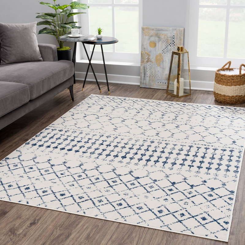 Tapis bleu Dounia, Rectangle 7 pi 10 po x 10 pi