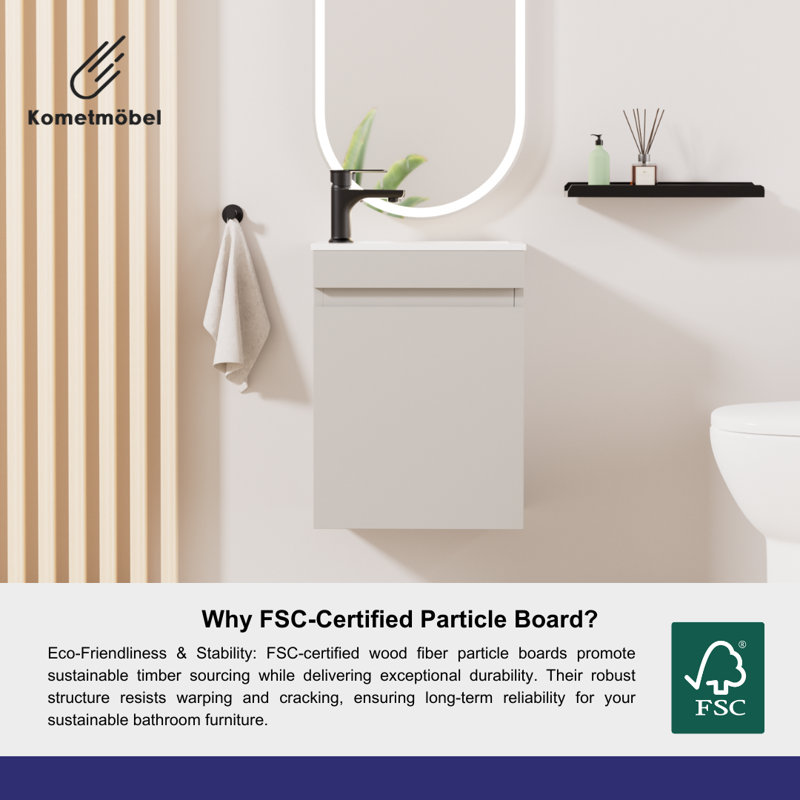 Single Bathroom Vanity with Integrated Resin Basin