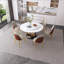 Table de salle à manger ronde 53 po 53 po avec plateau tournant à 360 ° lisse et résistant aux taches et à la chaleur, design minimaliste moderne pour la salle à manger, la cuisine, le coin-repas et l'espace compact (table seulement)