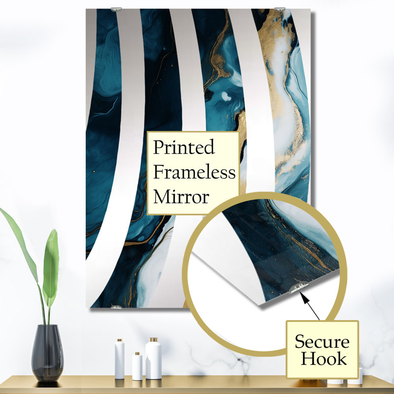 Yerres - Grand miroir mural en marbre abstrait MIR137680, 40 po x 30 po