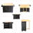 Kitchen Island & Kitchen Cart, Mobile Kitehcn Island With Extensible Rubber Wood Table Top,Adjustable Shelf Inside Cabinet For Different Utensils, 3 Big Drawers, With Spice Rack, Towel Rack-Bee