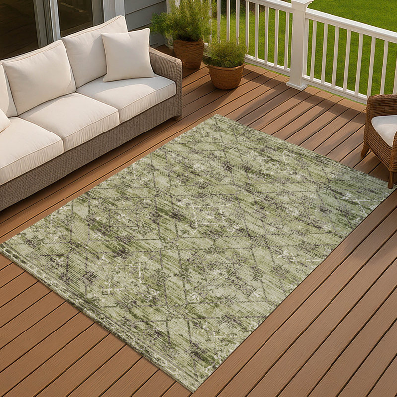 Tapis intérieur / extérieur lavable à la machine Chantille ACN2665, Fougère, 9 pi x 12 pi
