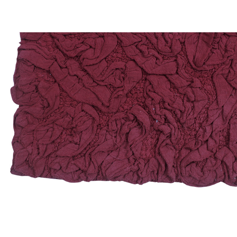 Tapis 100% coton lavable à la machine de la collection Bell Flower (ensemble de 2), Rouge