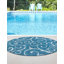 Tapis intérieur / extérieur bleu sarcelle en polypropylène tissé à la machine-2061074812