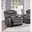 Fauteuils inclinables et transitionnels gris brunâtre 1pc avec accoudoirs moelleux Capitonnage vertical | Structure en bois massif | Gris | Bois