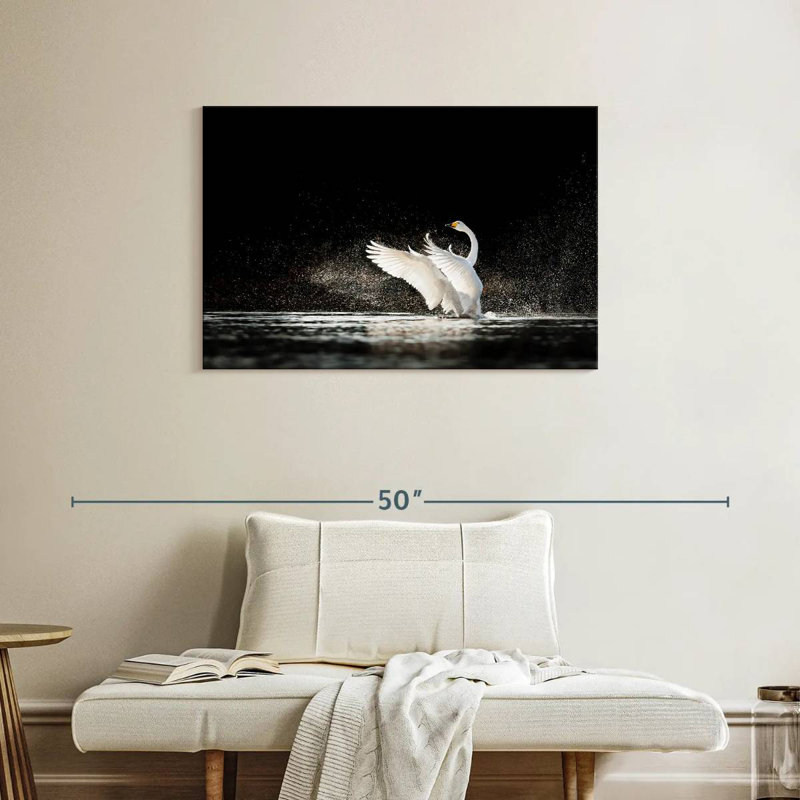 Brampt Swan Splashing Water, 24" H x 36" W