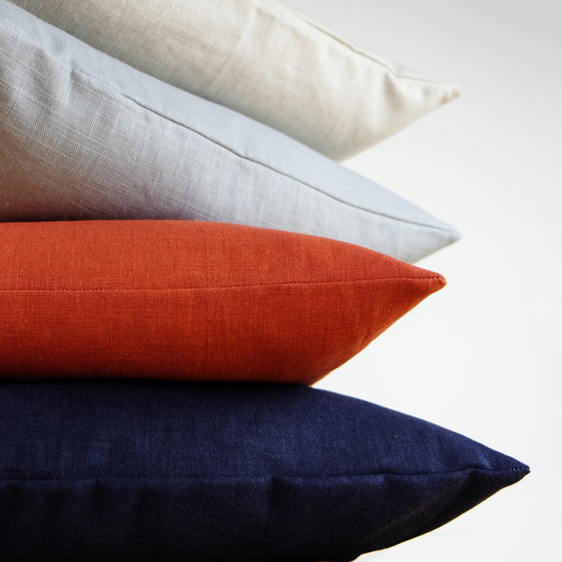 Linen Reversible Pillow Cover, Light Gray, Pillow Cover Only - No Insert, 20" x 20"