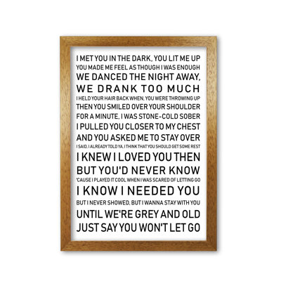 Say You Won't Let Go - Print