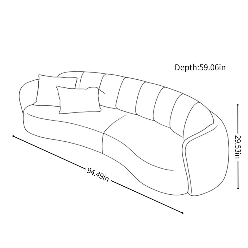 Italian Simple Design Curved Sofa