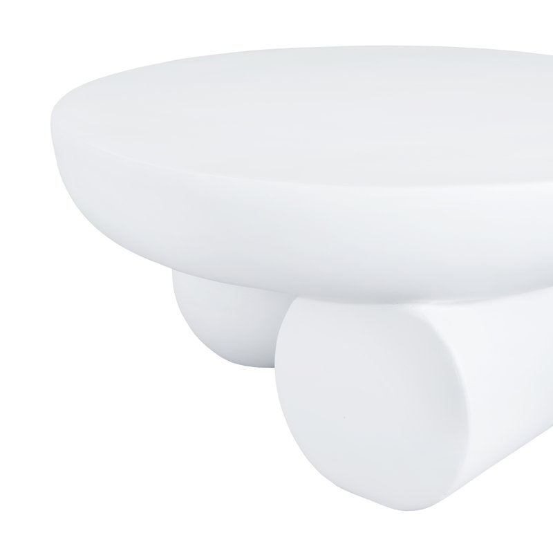Table basse ronde avec base sphérique Oris, Blanc