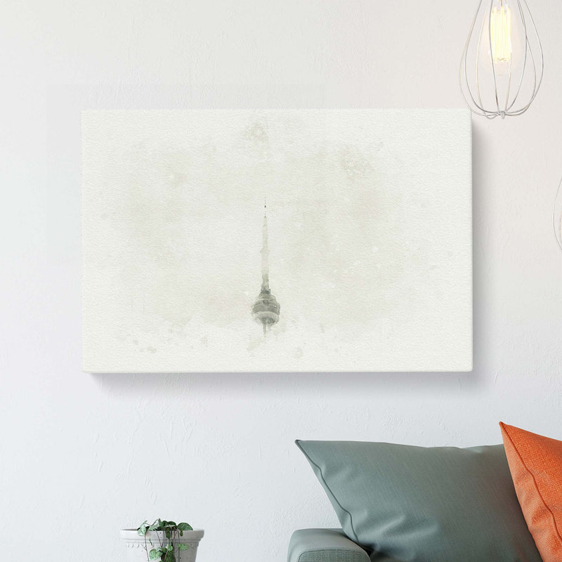 CN Tower in Toronto Canada in Abstract - Wrapped Canvas, 35cm H x 50cm W x 3cm D