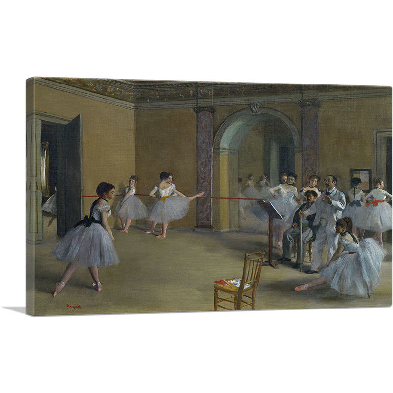 «Rehearsal Hall At The Opera 1872» par Edgar Degas - peinture sur toile tendue, H 12 po x l 18 po x P 0,75 po