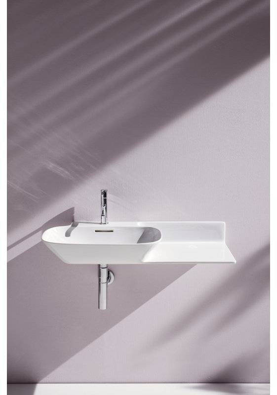 Ino 35.43'' L Bathroom Sink, Single Hole, Right Shelf