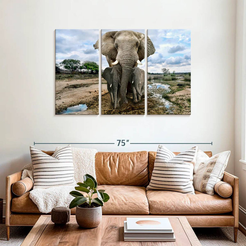 Safari Elephants, 36" H x 57" W
