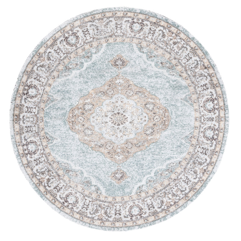Algona Oriental Handmade Tufted Sage/Green Area Rug, Round 6'