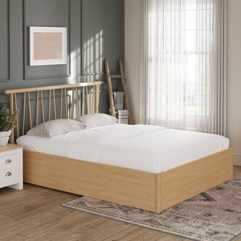 Fusum Lift Up Storage Ottoman Bed, Kingsize (5'), Brown