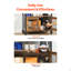 Armoire à café, armoire à café de style campagnard de 24 pouces avec rangement, table mobile avec roulettes et porte grillagée, buffet pour la cuisine, vestibule