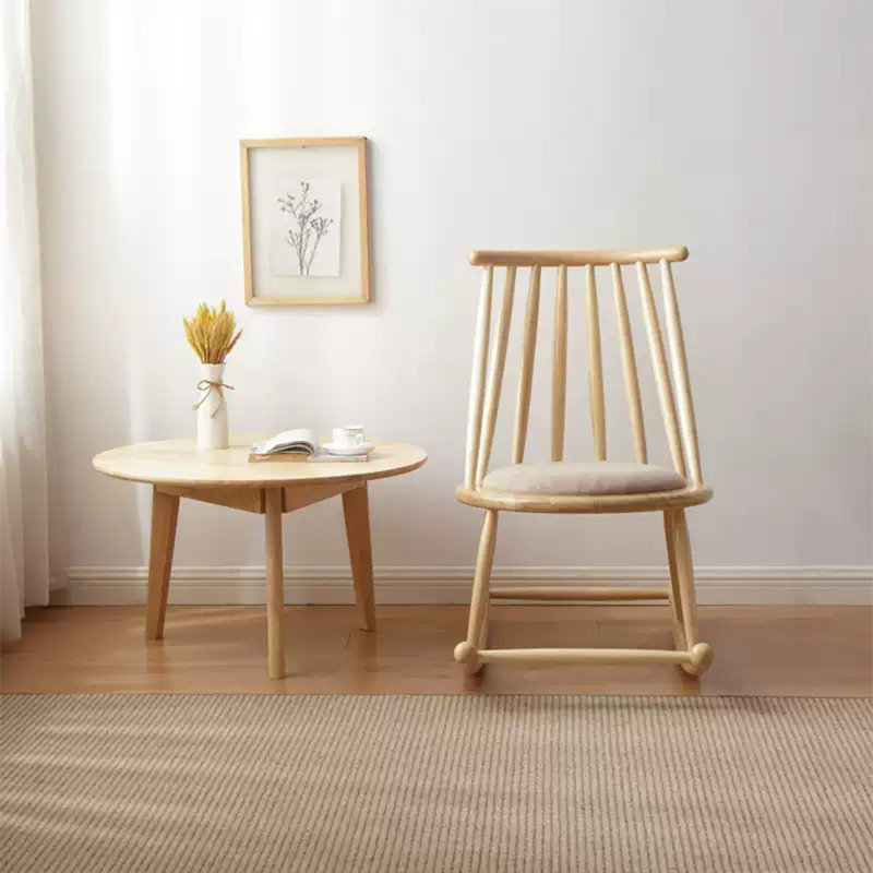 Chaise berçante en bois d'hévéa confortable et durable