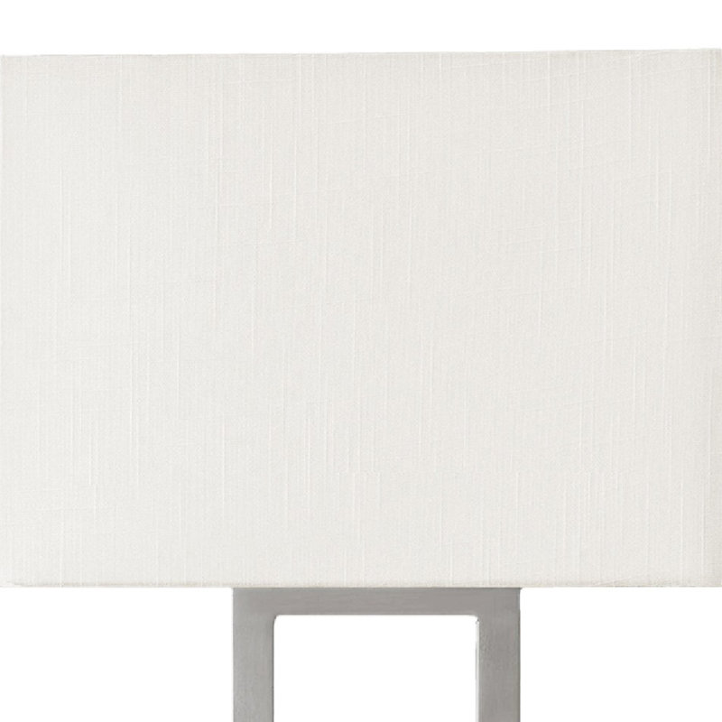 Lampe de table Shelly, port USB, base en métal nickelé, tissu ivoire, Nickel