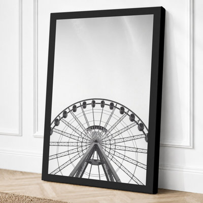 Ferris Wheel Geometry Minimalist - Wrapped Canvas