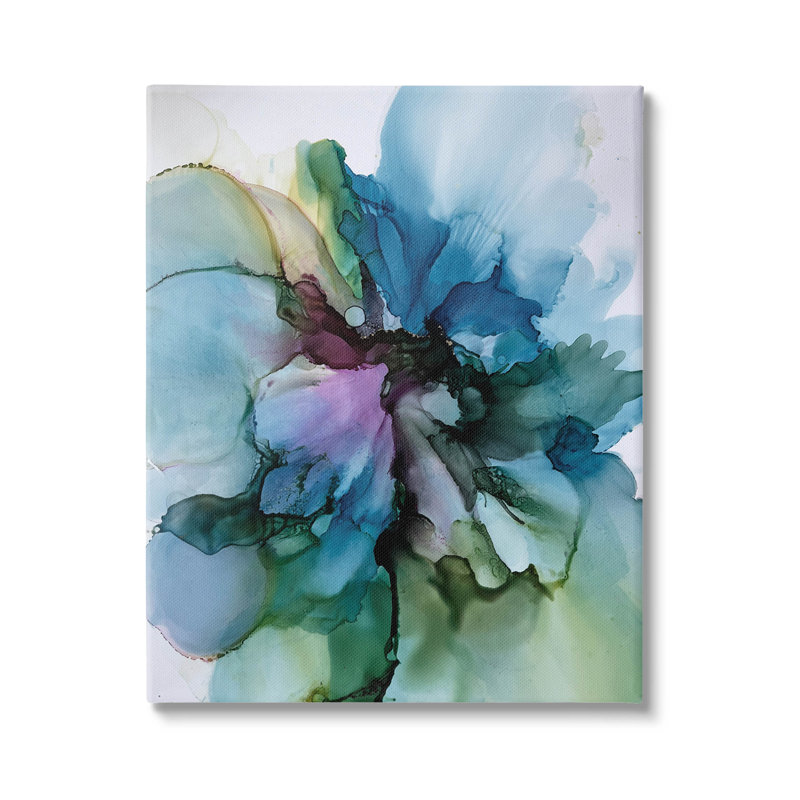 "Blooming Abstract Arrangement", art mural par Emma Catherine Debs, H 20 po x l 16 po x P 1,5 po, Toile tendue
