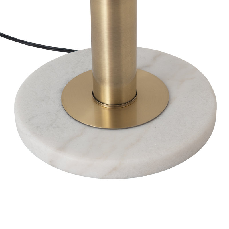 Lampe sur pied 3 lumières Bloom - laiton patiné, base en marbre blanc