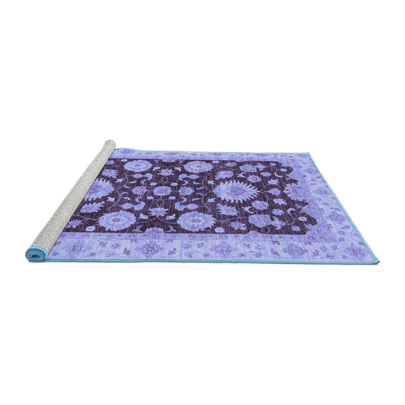 Tapis oriental lavable / mauve foncé 5 pi x 5 pi Kristeen
