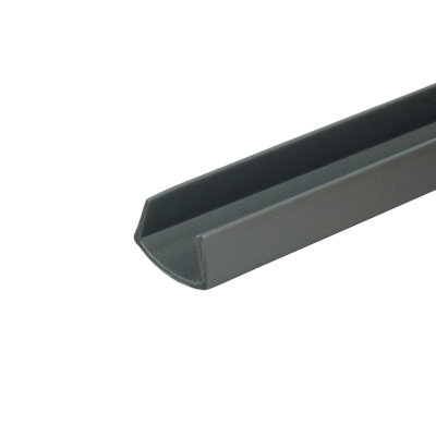 Outwater Plastics Silver 1/2'' Rigid Vinyl Plastic U-Channel/C-Channel 46 Inch Lengths (Pack Of 3)