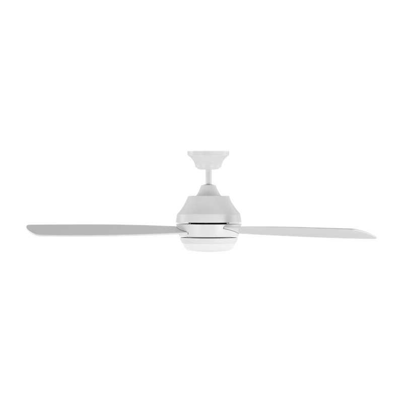 Ikon LED Downrod Ceiling Fan, Matte White, Matte White