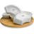 Elama 12 1/4in 5Piece Serving Dishes Lazy Susan Appetizer and Condiment Server Set with Bamboo Tray
