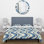Ensemble de housse de couette bleu beige Midcentury Waves - Midcentury