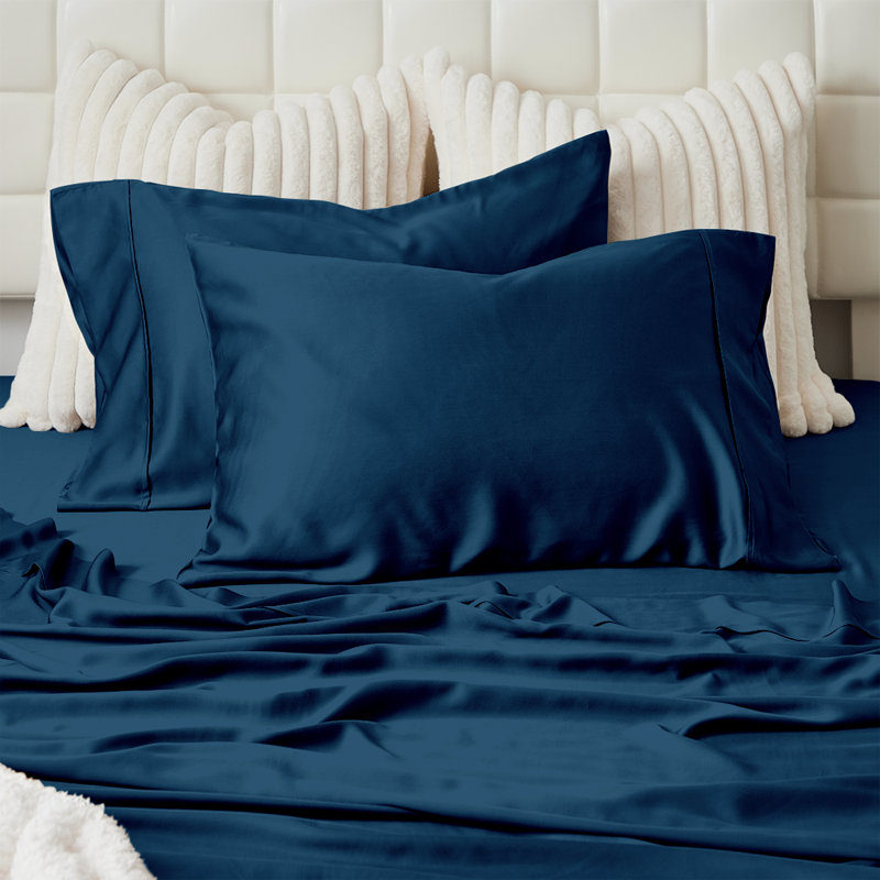 Royal Blue Queen Bamboo Bed Sheet Set