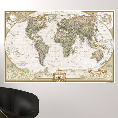 national geographic wall map mural