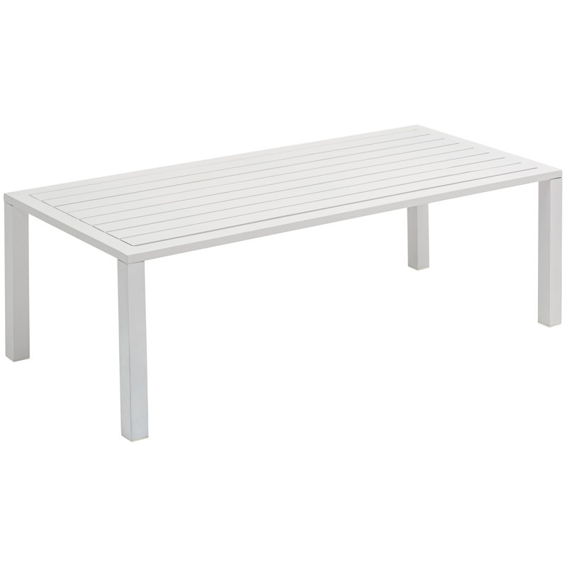 Rossville Rectangular Metal Outdoor Coffee Table , 47'' in. W 20.5'' in. D, White